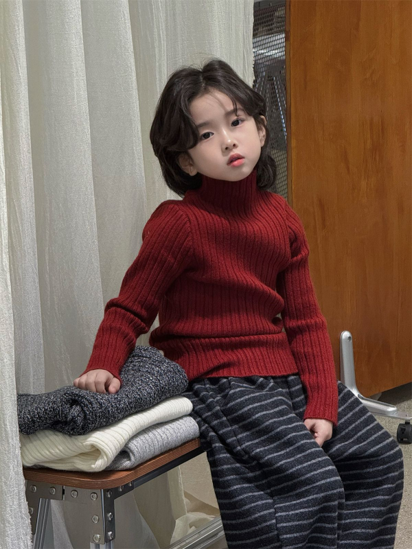 Dječji džemper u korejskom stilu, meka tkanina, smjesa acrylic 52%, nylon 18%, PBT 30%, zimski model 2025