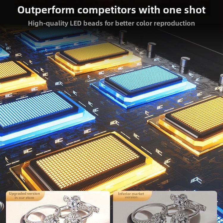 Stuudio LED-fotovalguskast koos kokkupandava kaasaskantava softboxi ja taustaplaadiga