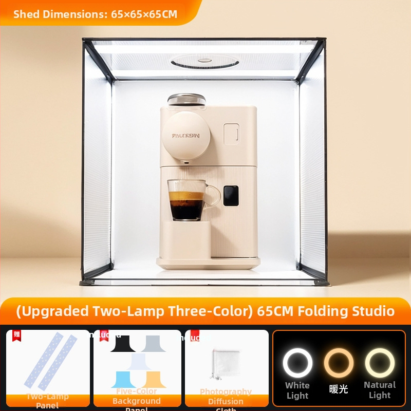 Stuudio LED valguskast fotode tegemiseks koos kokkupandava kaasaskantava softboxi ja taustaplaadiga