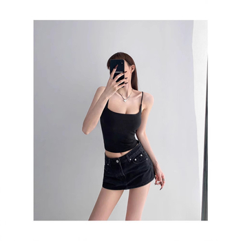 1052# rayon cami s uskim trakama, ugrađena jastučnica za prsni dio, lijep leđa, ljetni donji top