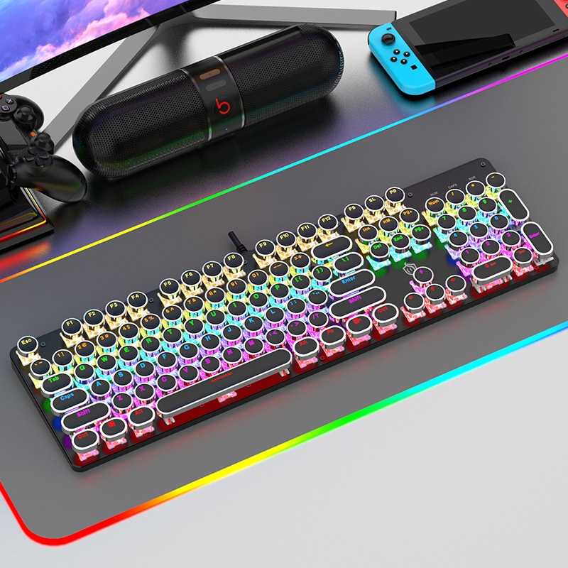 Механична клавиатура, 104 клавиша, проводна, с възможност за смяна на превключватели, подсветка