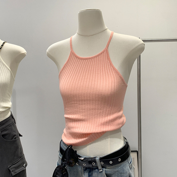 Halter top bez rukava u francuskom stilu, uski kroj, kratka duljina, viskoza 95%+