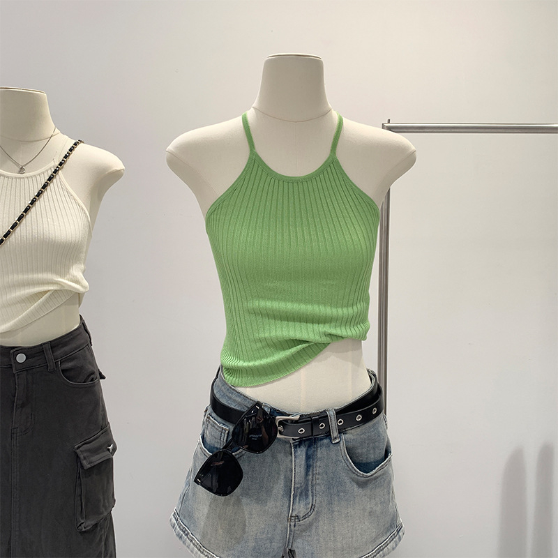 Halter top bez rukava u francuskom stilu, uski kroj, kratka duljina, viskoza 95%+