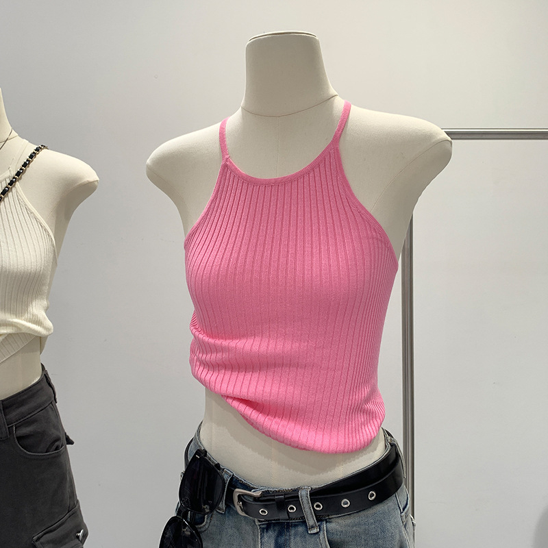 Halter top bez rukava u francuskom stilu, uski kroj, kratka duljina, viskoza 95%+