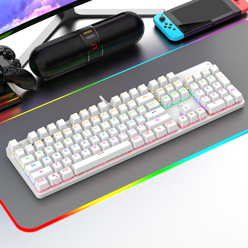 104 клавиши кабелна механична клавиатура с горещосменяеми суичове, RGB подсветка, водоустойчива