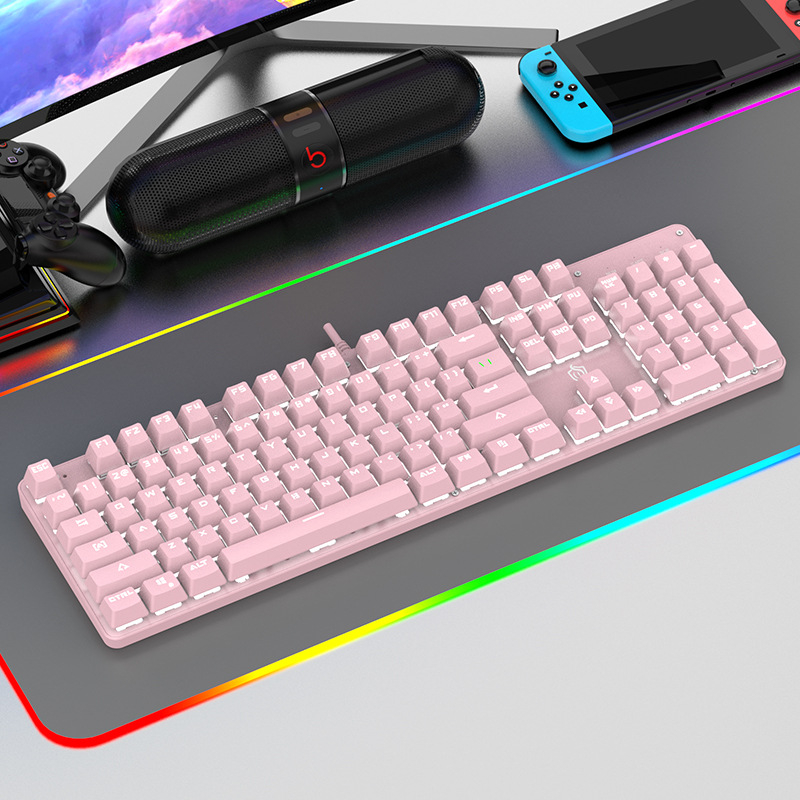104 клавиши кабелна механична клавиатура с горещосменяеми суичове, RGB подсветка, водоустойчива