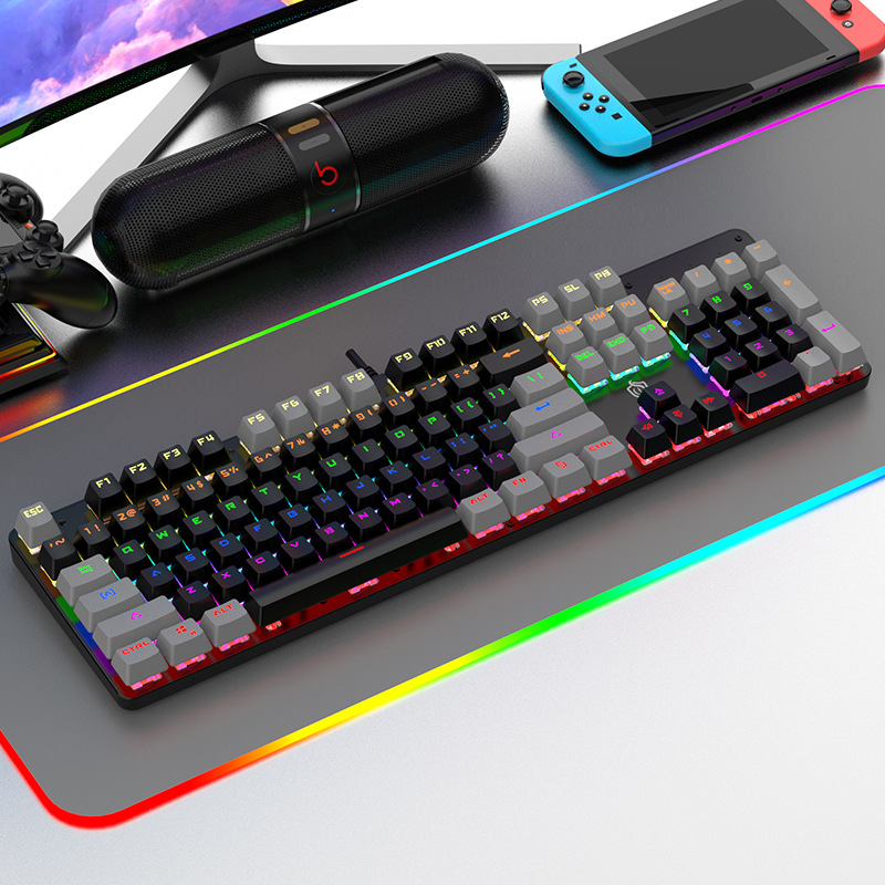 104 клавиши кабелна механична клавиатура с горещосменяеми суичове, RGB подсветка, водоустойчива