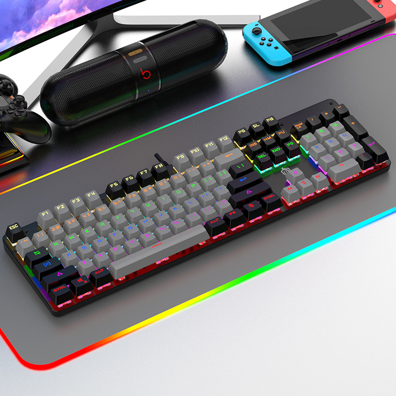 104 клавиши кабелна механична клавиатура с горещосменяеми суичове, RGB подсветка, водоустойчива