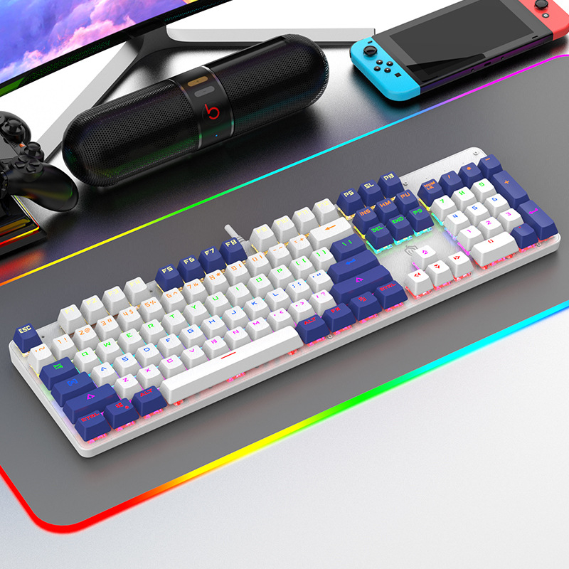 104 клавиши кабелна механична клавиатура с горещосменяеми суичове, RGB подсветка, водоустойчива