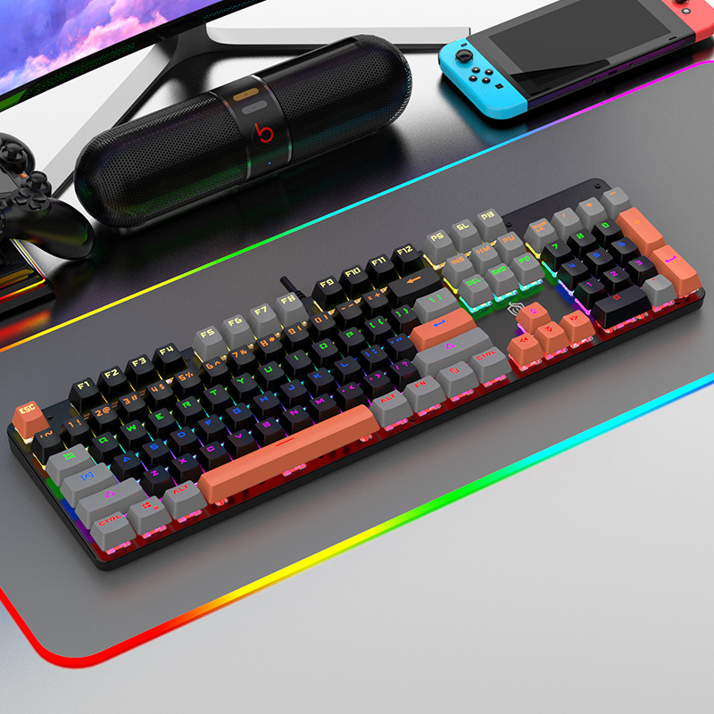 104 клавиши кабелна механична клавиатура с горещосменяеми суичове, RGB подсветка, водоустойчива