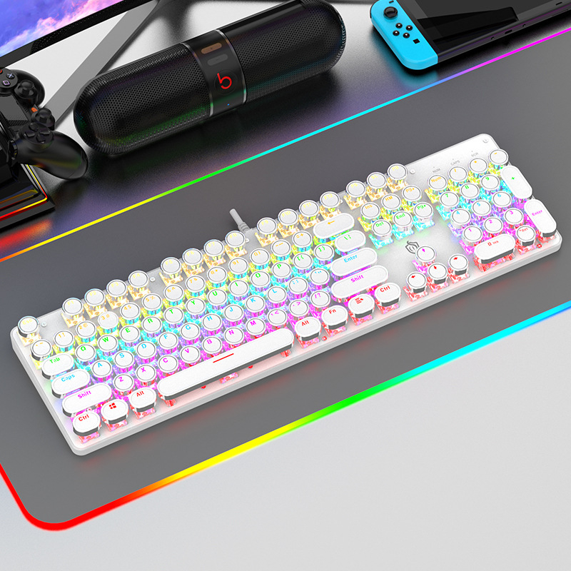 104 клавиши кабелна механична клавиатура с горещосменяеми суичове, RGB подсветка, водоустойчива