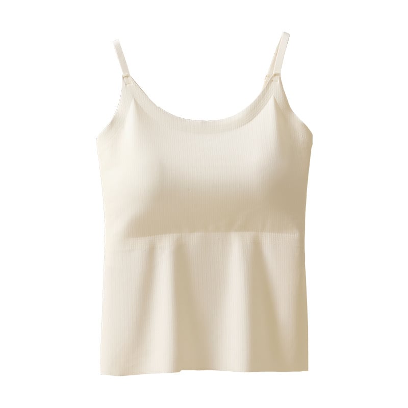 Női camisole jégselyemből beépített mellkas párnával, nejlon anyag, kerek nyakú, egész éves viselet