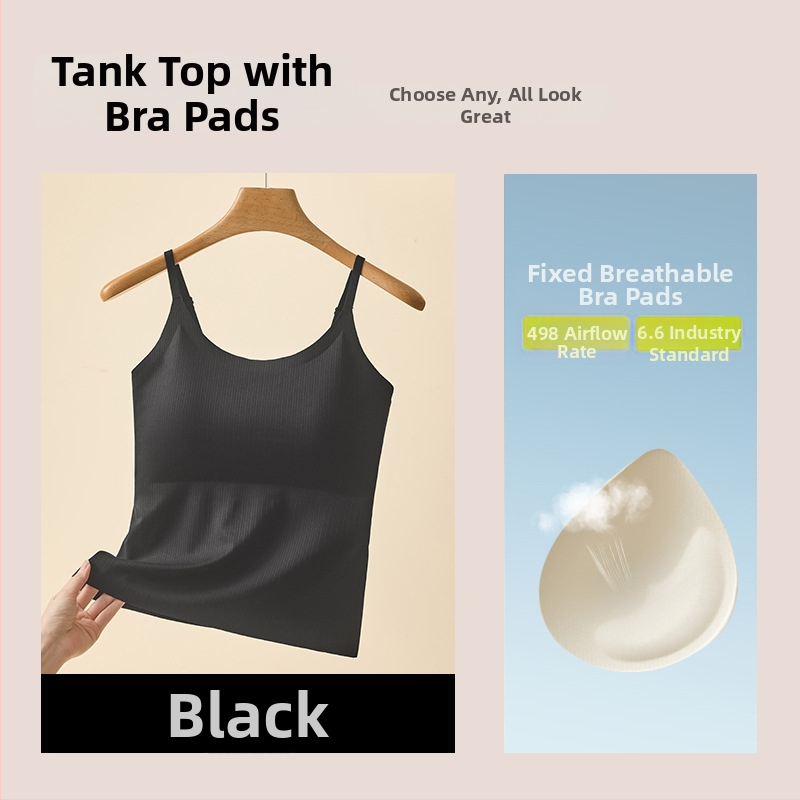 Ice Silk bezšvová camisola s vstavanými výplňami na prsiach, jednovrstvá, plus veľkosť, elegantný chrbát