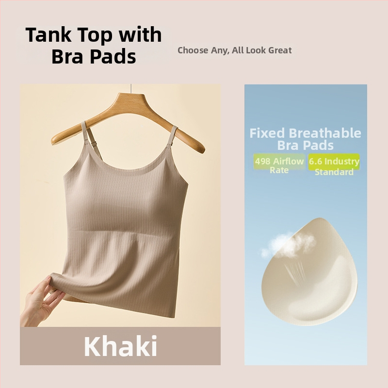 Ice Silk bezšvová camisola s vstavanými výplňami na prsiach, jednovrstvá, plus veľkosť, elegantný chrbát