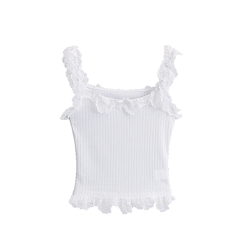 Korejski stil čipkasti top za žene, street hipster stil, uski kroj, spandeks miješavina <30%, ljeto 2024