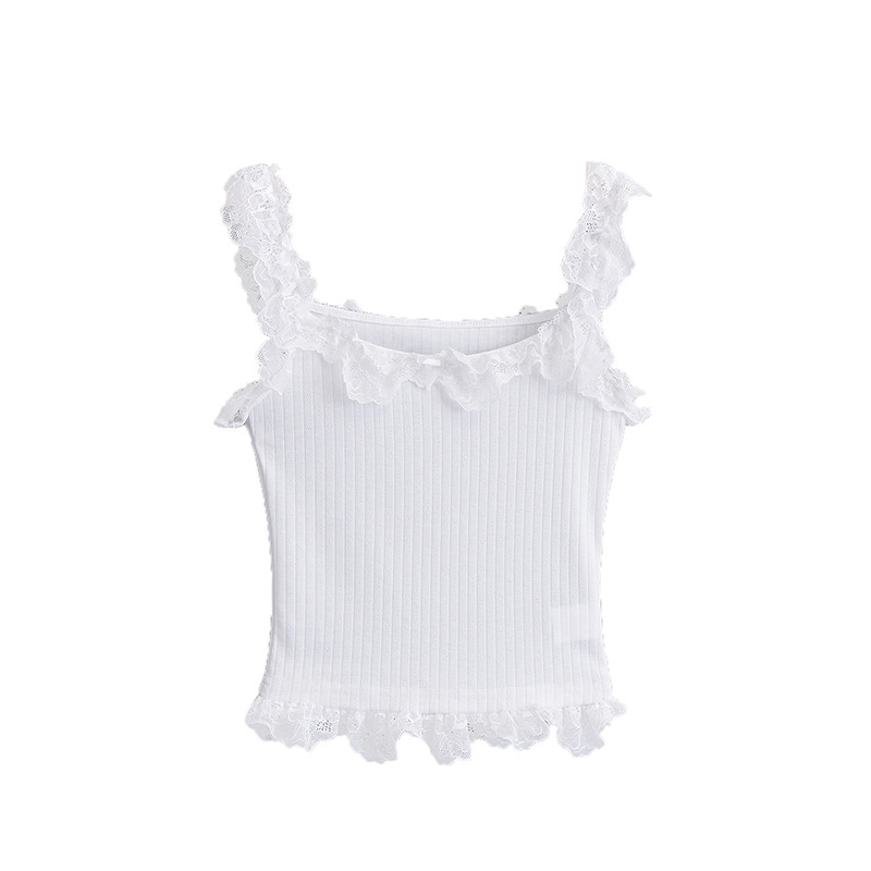 Korejski stil čipkasti top za žene, street hipster stil, uski kroj, spandeks miješavina <30%, ljeto 2024