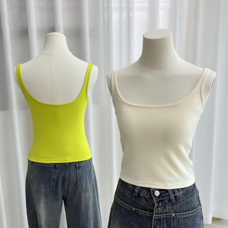 Tielko od viskoze, okrugli izrez, bezšivni prsluk-stil, lagana tkanina, 50–70% viskoze
