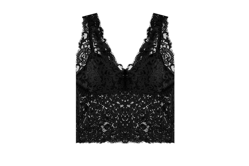 Čipkasti top s podštitkom, bez žica, sling stil, kratka duljina, cvjetni uzorak