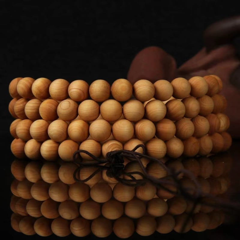 Taihang Thuja 108 gyöngyös buddhista mala karkötő, kézzel készített, modern egyszerű stílus