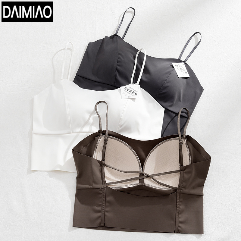 Ledo šilko kamizolė su įsiūtu krūties pagalvėle, be petnešėlių, nugaros formavimo dizainas