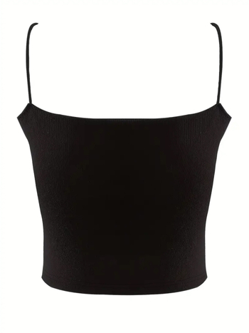 Ženski tank top s trakama, Slim fit, kratka duljina, poliester 90–95%, visoka elastičnost, ljeto 2025