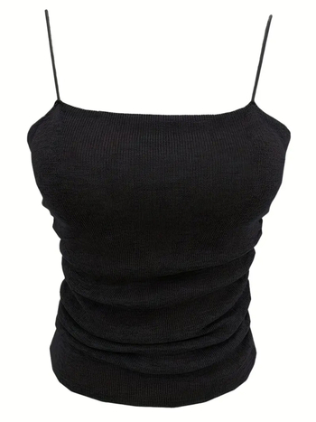 Ženski tank top s trakama, Slim fit, kratka duljina, poliester 90–95%, visoka elastičnost, ljeto 2025