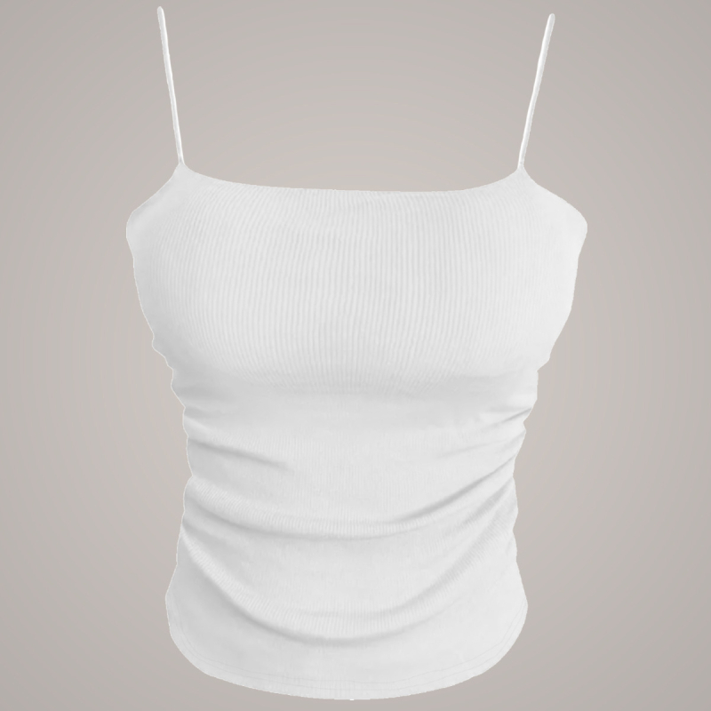 Ženski tank top s trakama, Slim fit, kratka duljina, poliester 90–95%, visoka elastičnost, ljeto 2025