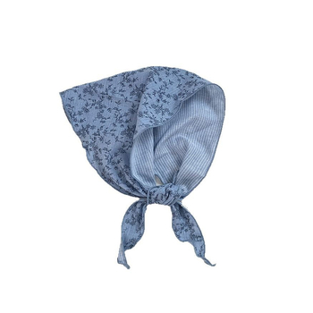 Μαντήλι κεφαλής από πολυεστέρα, διπλής όψης καρό, τρίγωνος φουλάρι, λαστιχάκι μαλλιών, άνοιξη 2025