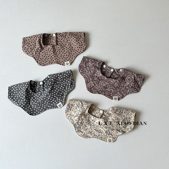 WD-006 etető kendő, pamutból készült, vízálló és koszálló, pöttyös mintával, 0–1 éveseknek, uniszex