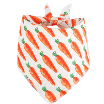 Комплект за декорации за домашни любимци за Великден – морковен модел полиестерна кърпичка за слюнка, лента за уши с принт за зайче, анимационен стил