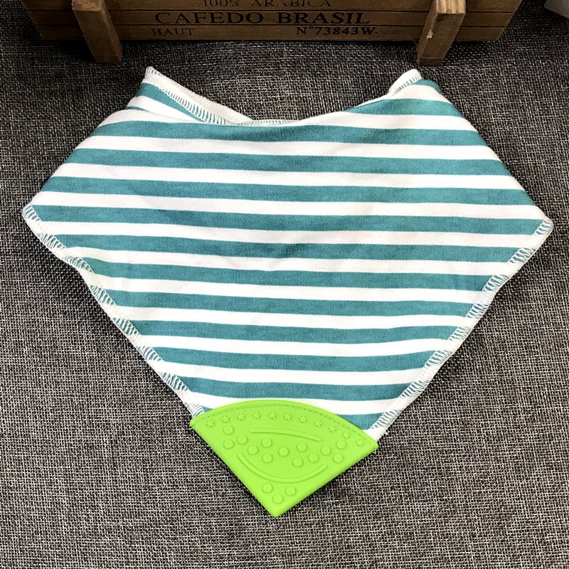 Pamut baba etető kendő, háromszög alakú, nedvszívó, harapás-zsebbel, 0-6 év