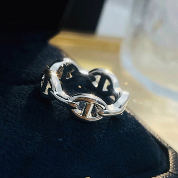 Pig Nose Ring pentru femei – inel geometric din V Gold, placare groasă, accesoriu la modă pentru mână, Primăvara 2025