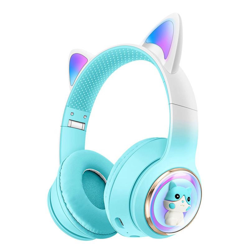 Bezdrôtové herné slúchadlá, dizajn vesmírnej kapsule, nad uši, s dýchacou LED svetlou a hlbokým basom | Bluetooth 5.3, dosah 10 m, viac ako 8 h výdrže