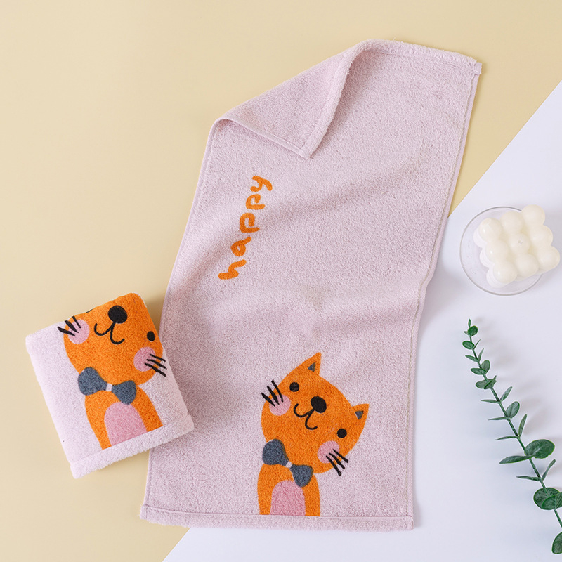 Dječji ručnik od pamuka s karikaturnim printom, mekan i otporan na opadanje vlakana, 21s vlakno