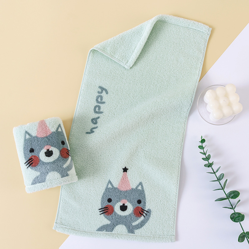 Dječji ručnik od pamuka s karikaturnim printom, mekan i otporan na opadanje vlakana, 21s vlakno