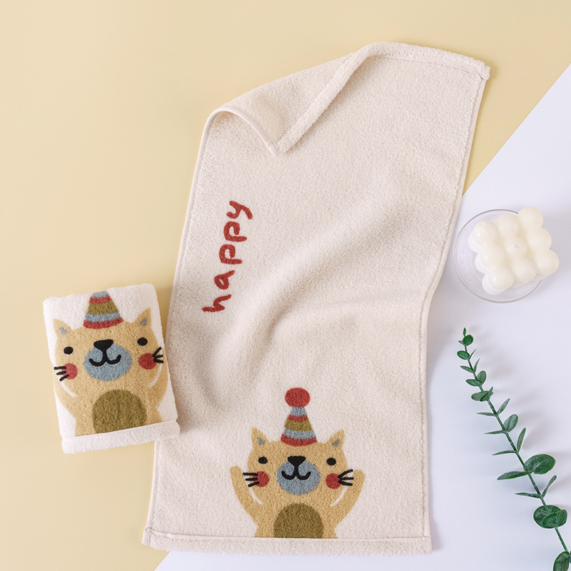 Dječji ručnik od pamuka s karikaturnim printom, mekan i otporan na opadanje vlakana, 21s vlakno