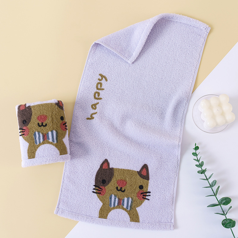 Dječji ručnik od pamuka s karikaturnim printom, mekan i otporan na opadanje vlakana, 21s vlakno