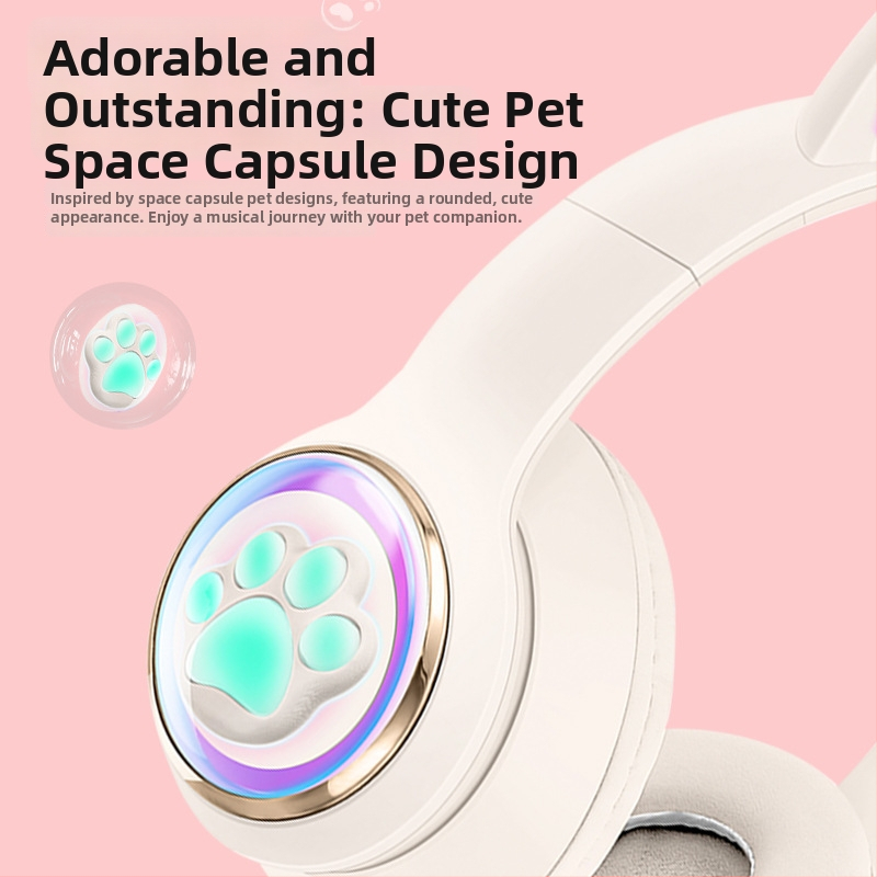 Juhtmevabad mängukõrvaklapid hingava valguse ja kosmosekapsli kujundusega; Bluetooth 5.3, 10 m ulatus, üle 8 tunni aku elu, PC+ABS korpus, veekindlus