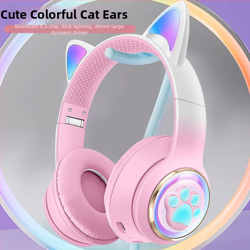 Žaidimų belaidės ausinės su šviesos basu ir kosminės kapsulės dizainu; Bluetooth 5.3, diapazonas 10 m, baterijos veikimo laikas >8 val., pulsuojanti šviesa, stereo