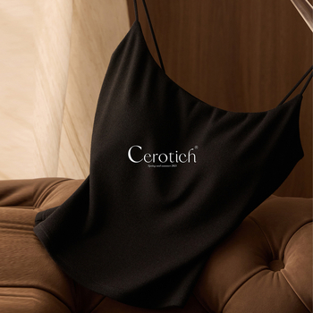 Cerotich medvilninė kamisolė su įmontuotomis krūties pagalvėlėmis, sling stilius, plonas audinys