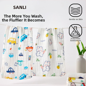 Bejbi gazasti ručnik za lice, 4-slojni tisak, pamuk 32s, težina ispod 50 g