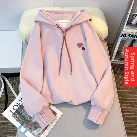 Dievčenská mikina s kapucňou v kórejskom štýle, hrubá látka, 50% polyester, jemný povrch