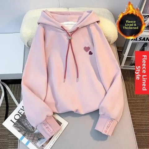 Dievčenská mikina s kapucňou v kórejskom štýle, hrubá látka, 50% polyester, jemný povrch