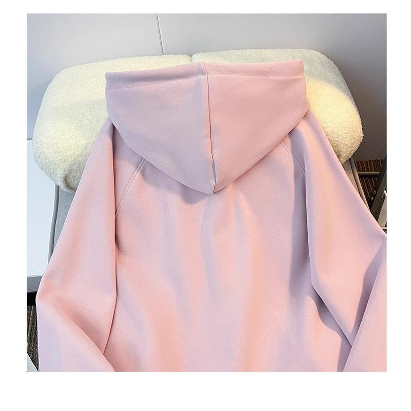 Детски суитшърт с качулка в корейски стил, плътна материя, 50% полиестер, меко усещане