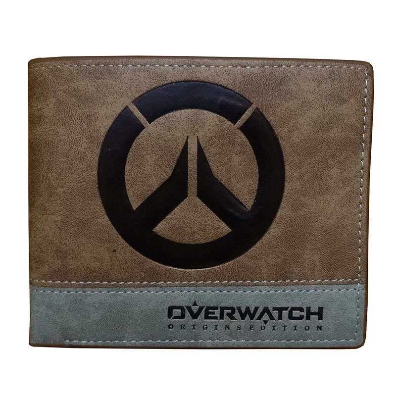 Lühike bifold rahakott Survey Corps logo ja Wing of Liberty, colorblock PU nahk, anime muster, linnaline stiil