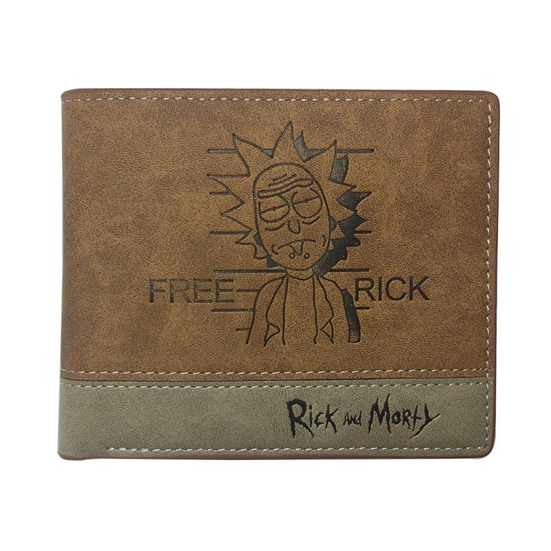 Lühike bifold rahakott Survey Corps logo ja Wing of Liberty, colorblock PU nahk, anime muster, linnaline stiil