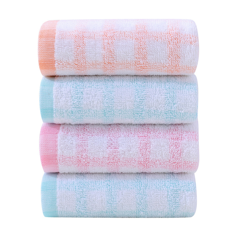 Παιδική πετσέτα από 100% βαμβάκι, Jacquard με καρό σχέδιο, ελαφριά κάτω από 50 g, μαλακή και απορροφητική