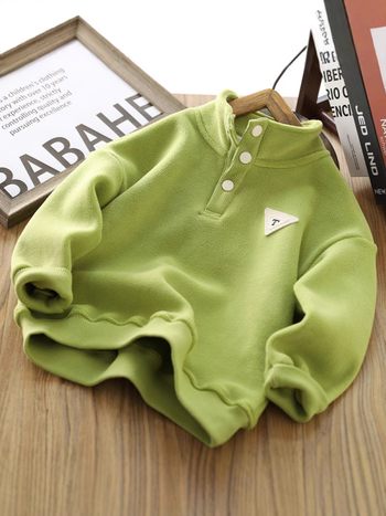 Dječji debeli baršunasti sweatshirt s poliesterom – zimski, dugi rukav, jednobojan, za djecu preko 8 godina