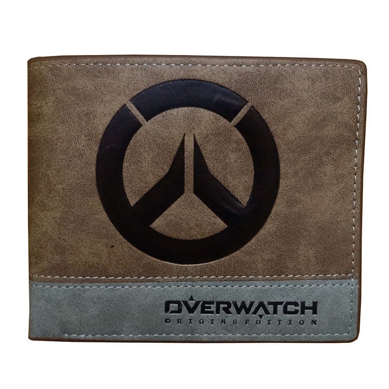 Компактен бифолд портфейл с емблема на Разузнавателния корпус и Крило на свободата, PU кожа, урбан минималистичен стил, аниме принт, подплата от синтетична кожа, за ежедневна употреба