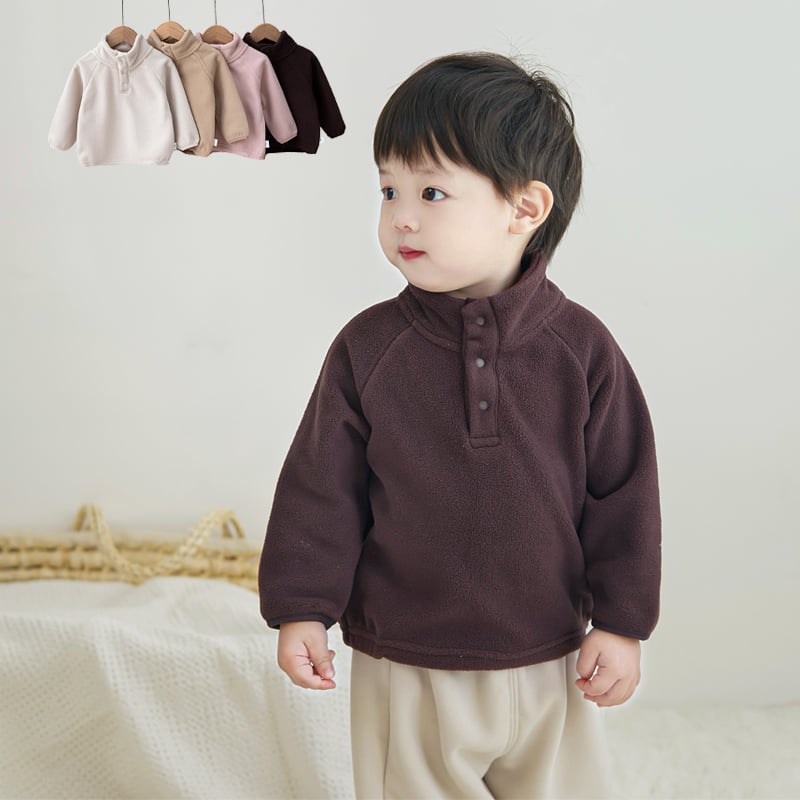 Dječji fleece pulover s dugim rukavima, brušeni materijal, uzorak broj, pamuk podstava, za jesen-zimu
